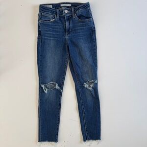Levi's 721 Premium High Rise Skinny 25x30 Jeans Denim Modern Distressed Med Wash